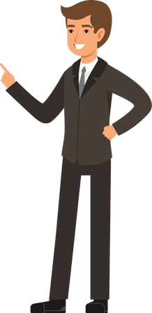 Businessman pointing one finger  Illustration