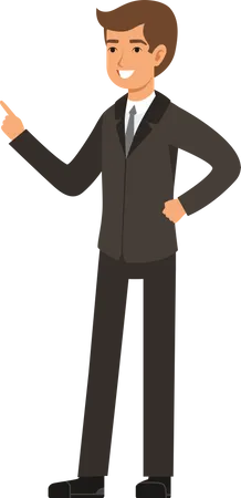 Businessman pointing one finger  Illustration