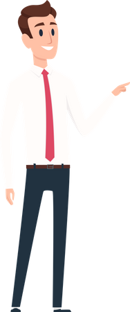 Businessman pointing right side  Illustration