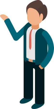 Businessman Pointing Something  Illustration