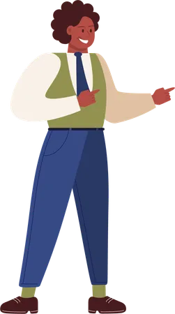 Businessman pointing something right  Illustration