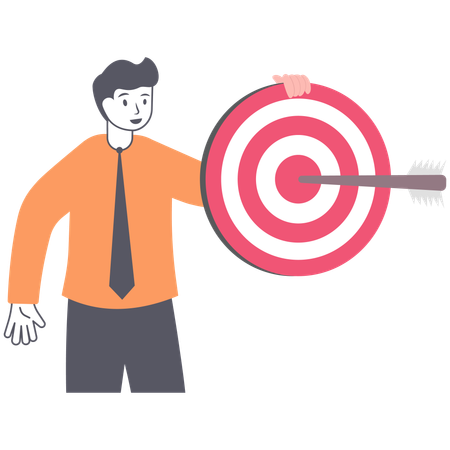 Businessman pointing to big target  Illustration