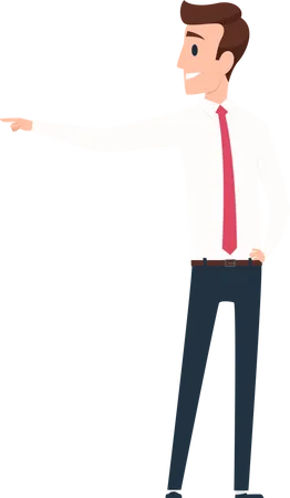 Businessman pointing towards left  Illustration