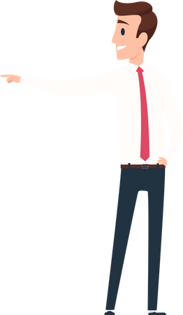 Businessman pointing towards left  Illustration