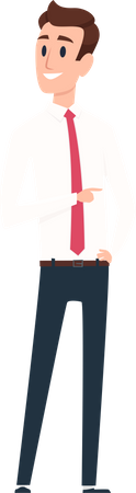 Businessman pointing towards right  Illustration