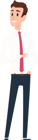 Businessman pointing towards right  Illustration