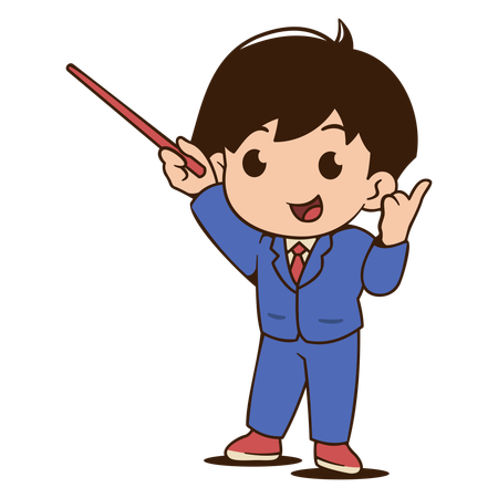 Businessman pointing using stick  Illustration