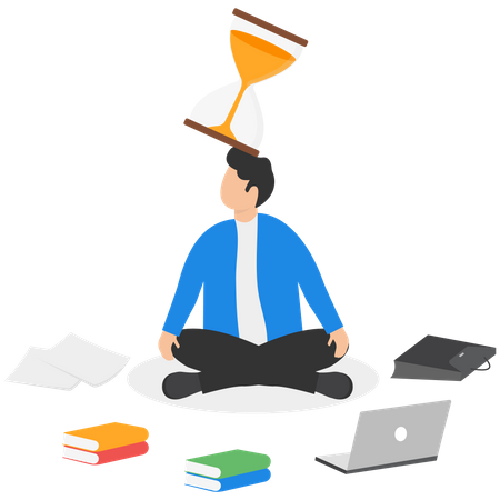 Businessman practising patience  Illustration