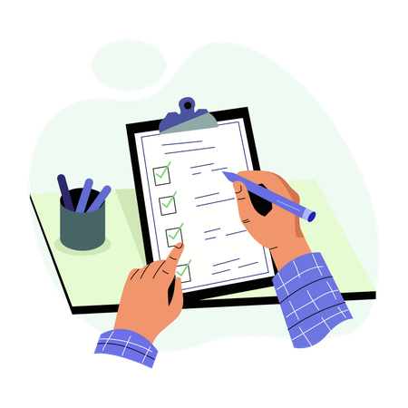 Businessman prepares Checklist  Illustration