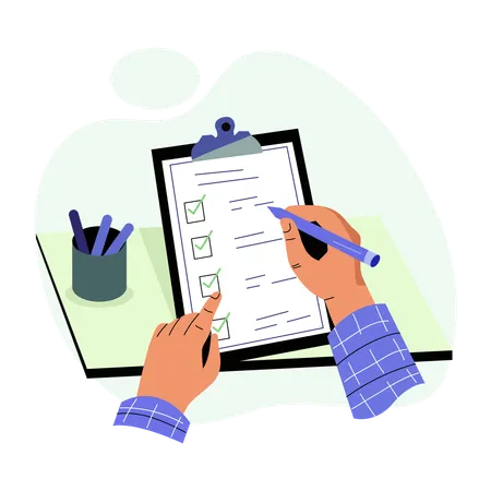 Businessman prepares Checklist  Illustration