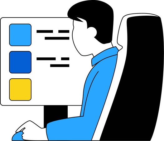 Businessman prepares task schedule  Illustration