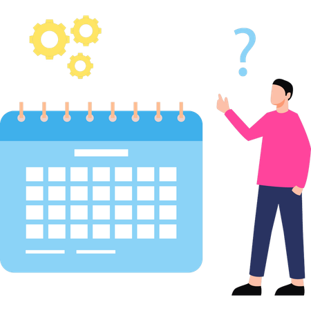 Businessman prepares task schedule  일러스트레이션