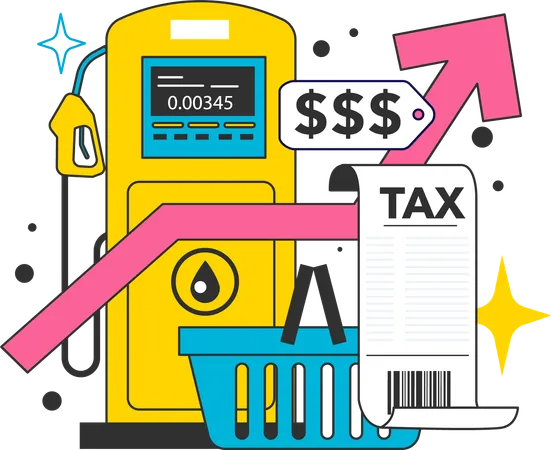 Businessman prepares tax report  Illustration