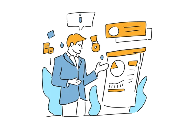 Businessman presentation finance  Illustration