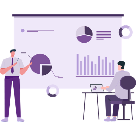 Businessman presenting about the company's business targets  Illustration