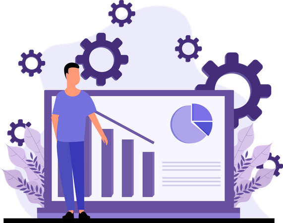 Businessman Presenting analysis chart  Illustration