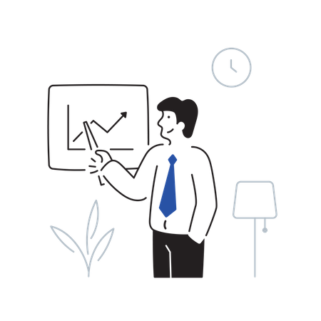 Businessman presenting analytics  Illustration