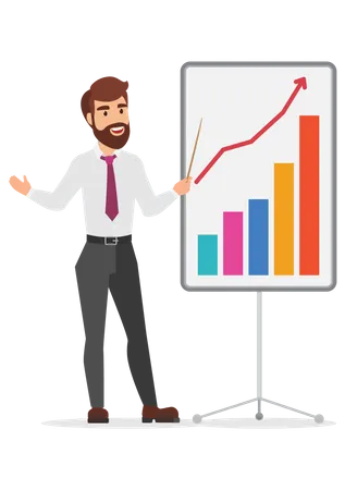 Businessman Presenting Analytics  Illustration