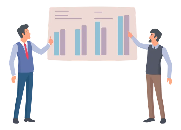 Businessman presenting analytics  Illustration