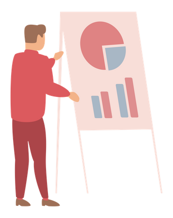 Businessman presenting analytics  Illustration