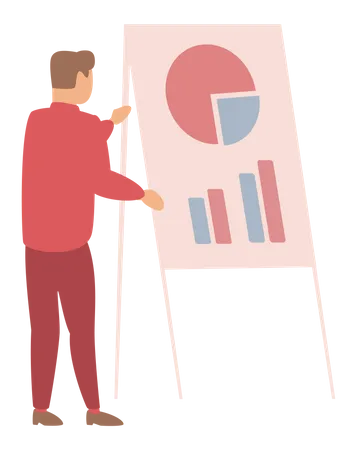 Businessman presenting analytics  Illustration