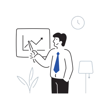 Businessman presenting analytics  Illustration