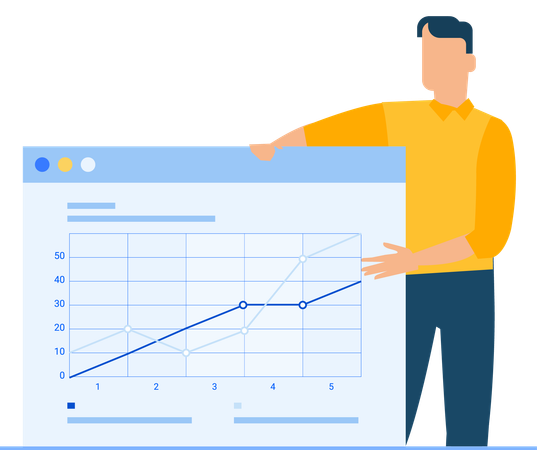 Businessman presenting business analytics  Illustration