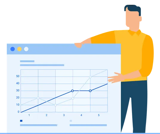 Businessman presenting business analytics  Illustration