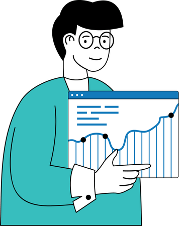 Businessman presenting business chart  Illustration