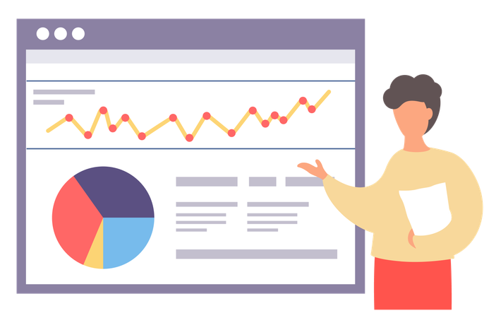 Businessman presenting business data  Illustration