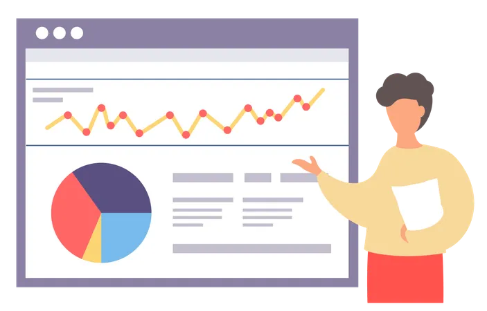 Businessman presenting business data  Illustration