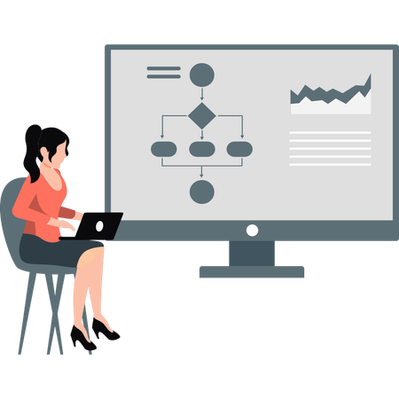 Businessman presenting business flowchart  Illustration