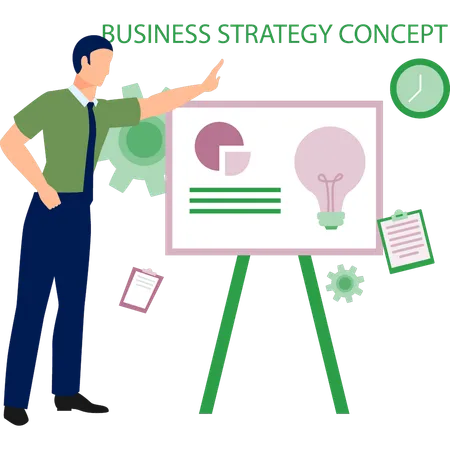 Businessman presenting business strategy  Illustration