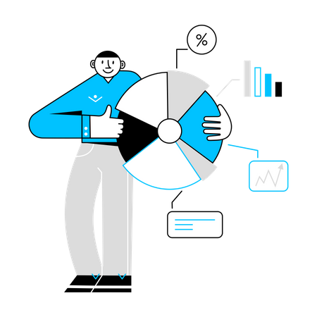 Businessman Presenting Data Illustration