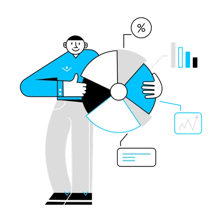 Businessman Presenting Data  Illustration