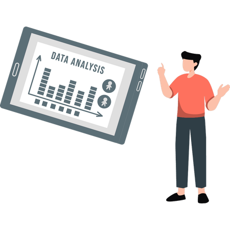 Businessman presenting data analysis report  Illustration