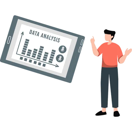 Businessman presenting data analysis report  Illustration