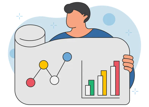 Businessman presenting data analytics  Illustration