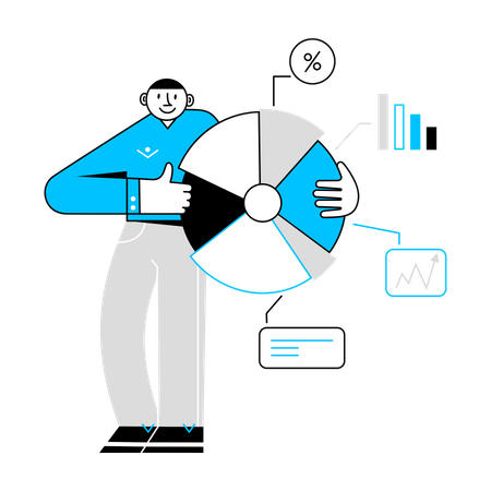 Businessman Presenting Data  Illustration