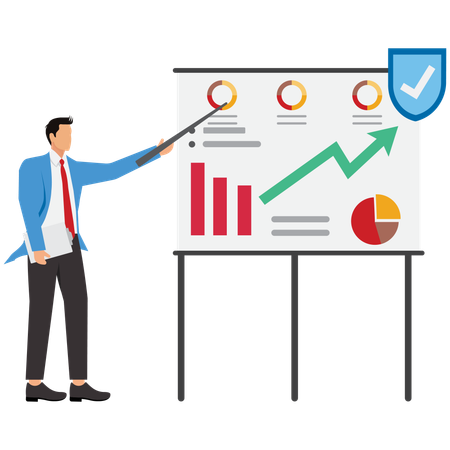 Businessman presenting data in meeting  Illustration