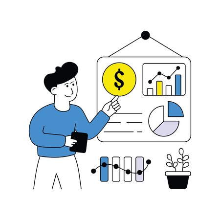 Businessman Presenting Graph Chart  Illustration