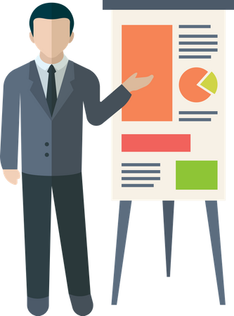 Businessman presenting graph  Illustration