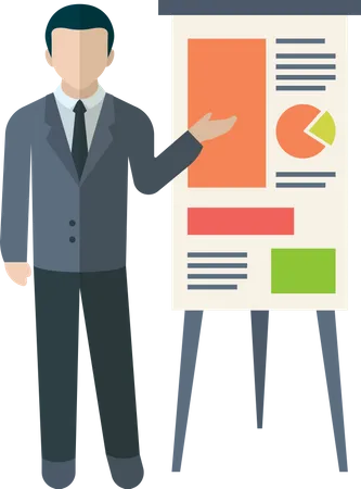 Businessman presenting graph  Illustration