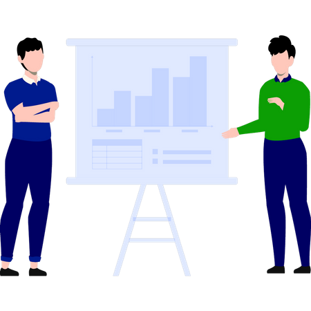 Businessman presenting graph  Illustration