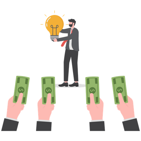 Businessman presenting ideas  Illustration