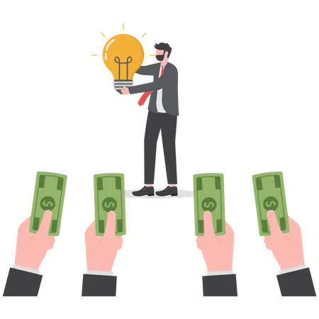 Businessman presenting ideas  Illustration