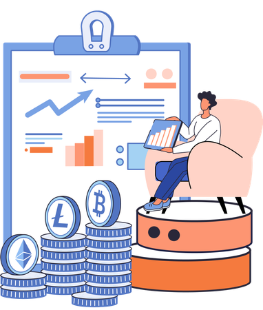 Businessman presenting report analysis  Illustration