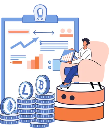 Businessman presenting report analysis  Illustration