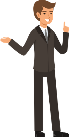 Businessman presenting something  Illustration