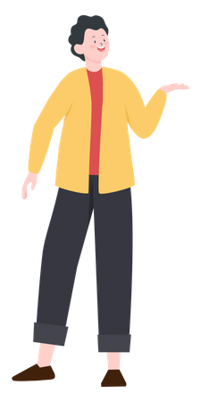 Businessman presenting something  Illustration